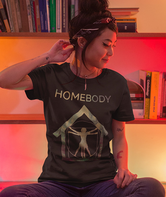 Model with Black Homebody T-Shirt