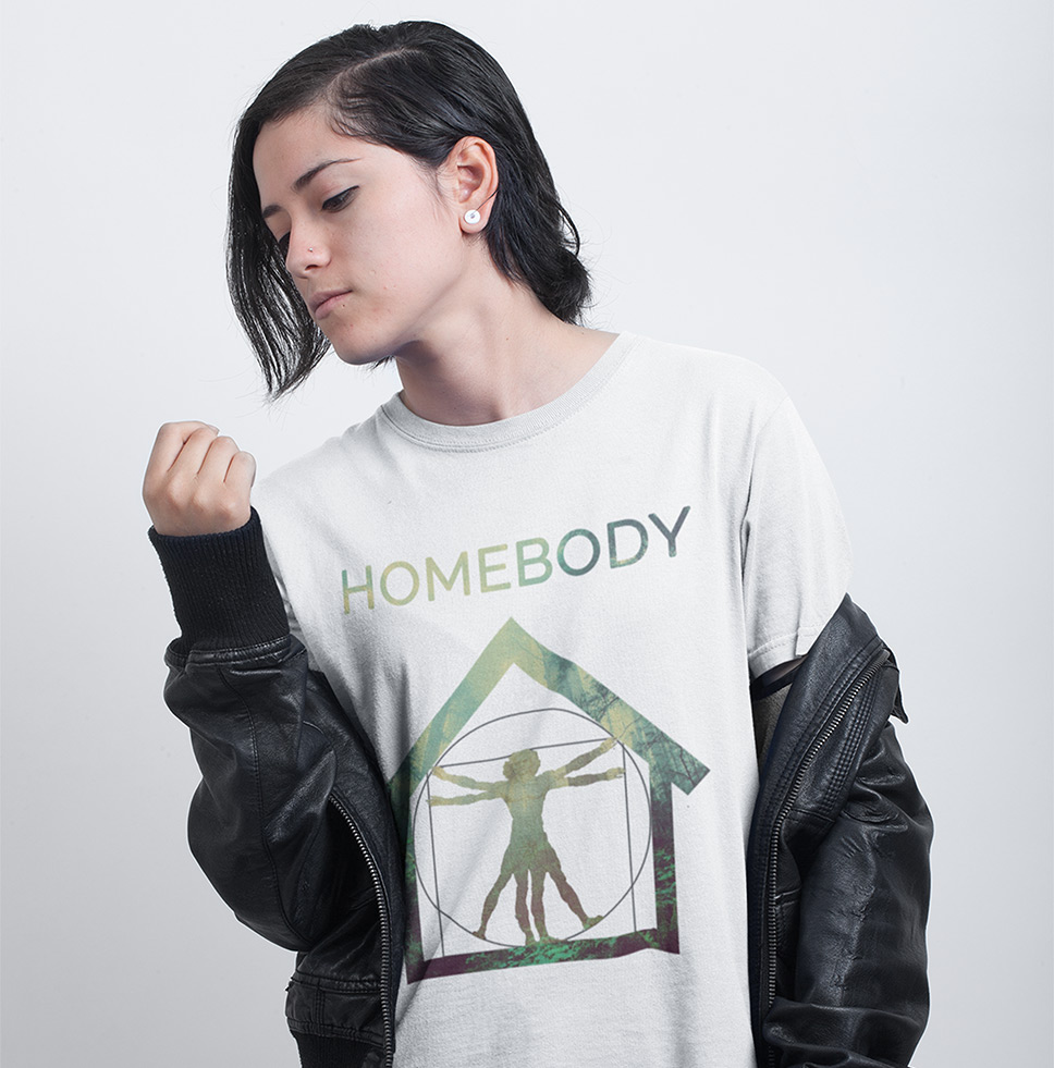 Model with White Homebody T-Shirt